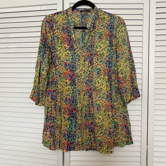 Colorful Floral Women's Tunic Top - Picture 1 of 4
